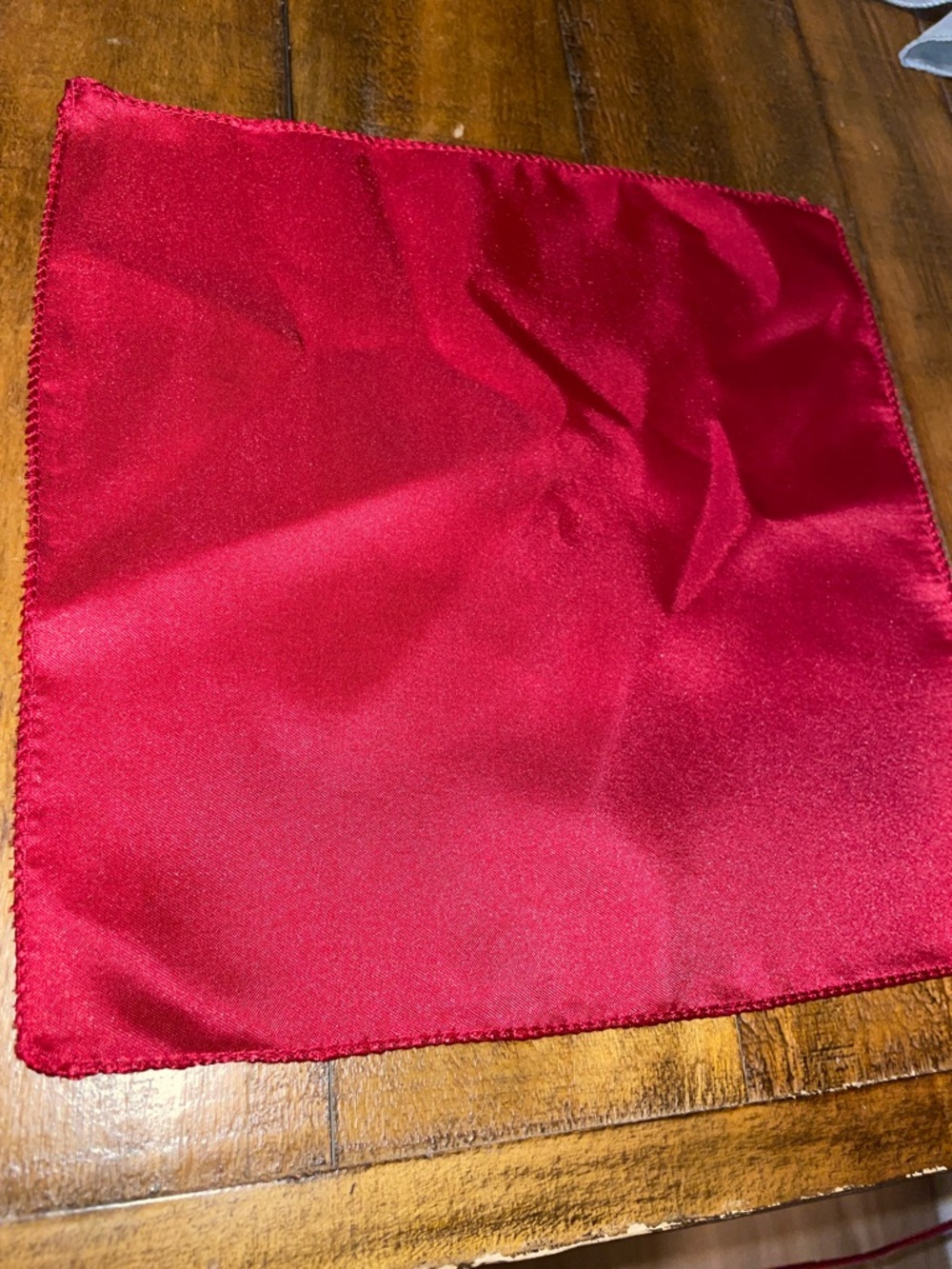 Silky Red Pocket Square / Handkerchief